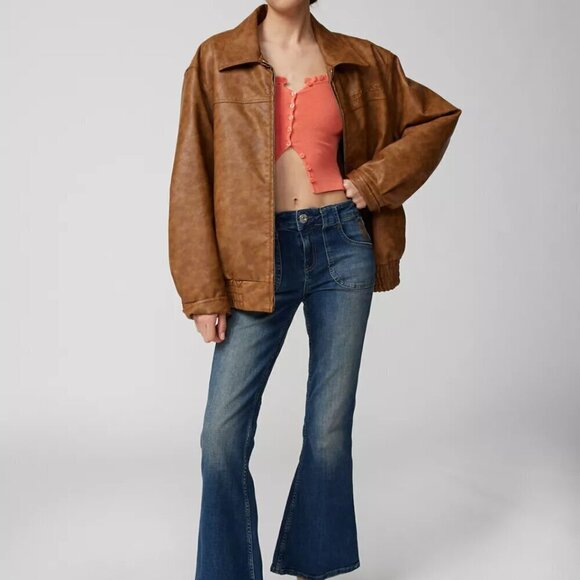 NWT Urban Outfitters Lala Shrunken Coral Cropped Cardigan - Picture 6 of 7